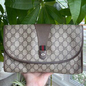 Gucci GG Supreme Web Sherry Line Clutch Bag